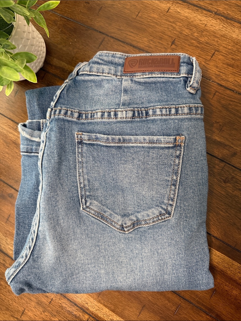 Rock & Roll Cowgirl High-Rise trouser Light Blue Denim Jeans 31/38